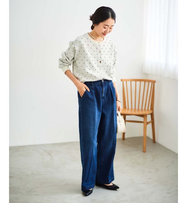 le.coeur blanc「タックワイドデニム」|デニム|