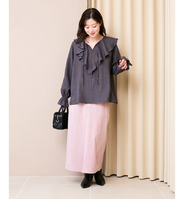  「リバーフェイクスエードタイトスカート」|タイト|