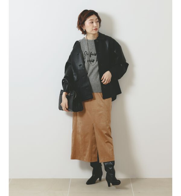  「リバーフェイクスエードタイトスカート」|タイト|