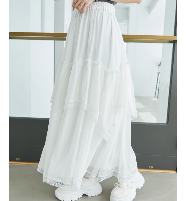 MAJESTICLEGON「ティアードヘムラインスカート」|スカート|