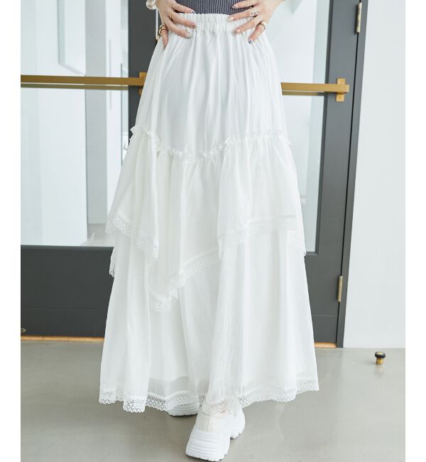 MAJESTICLEGON「ティアードヘムラインスカート」|スカート|