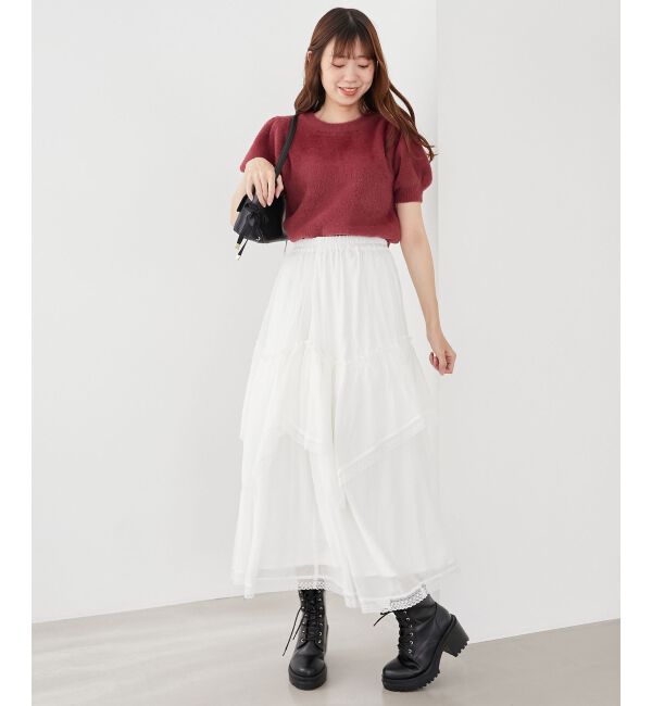 MAJESTICLEGON「ティアードヘムラインスカート」|スカート|