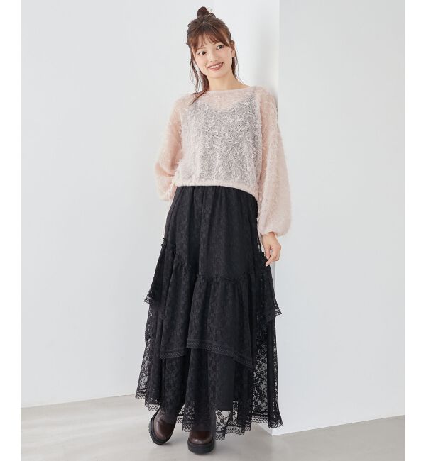 MAJESTICLEGON「ティアードヘムラインスカート」|スカート|