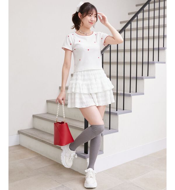 MAJESTICLEGON「カットレースフリルミニスカパン」|スカート|