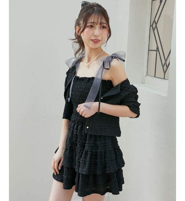 MAJESTICLEGON「カットレースフリルミニスカパン」|スカート|