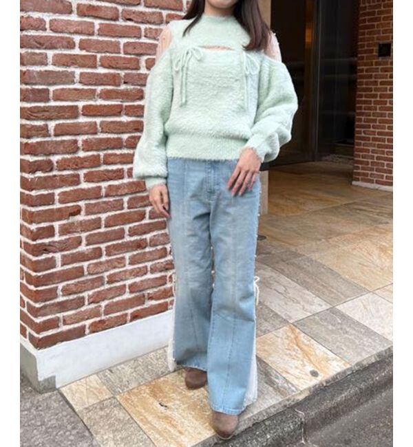  「デコルテオープンシアーショルダーニット」|ニット・セーター|