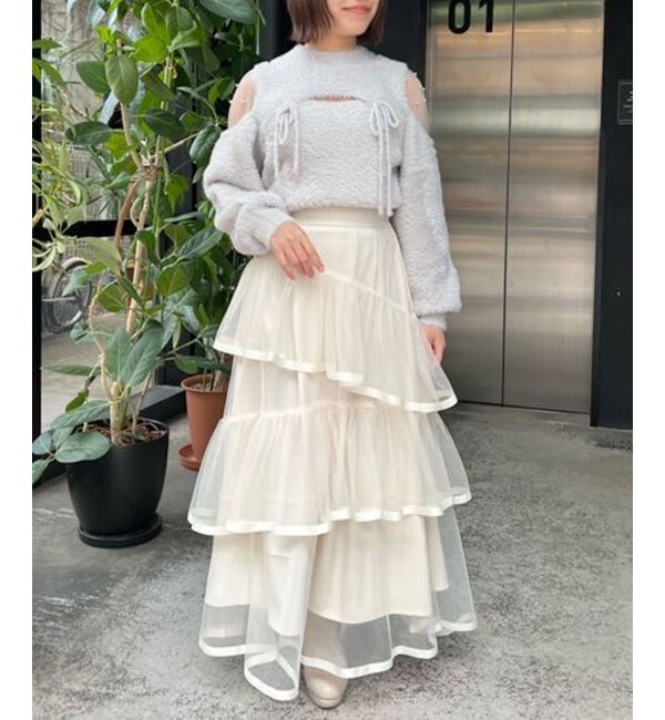  「デコルテオープンシアーショルダーニット」|ニット・セーター|