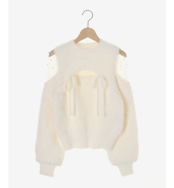  「デコルテオープンシアーショルダーニット」|ニット・セーター|