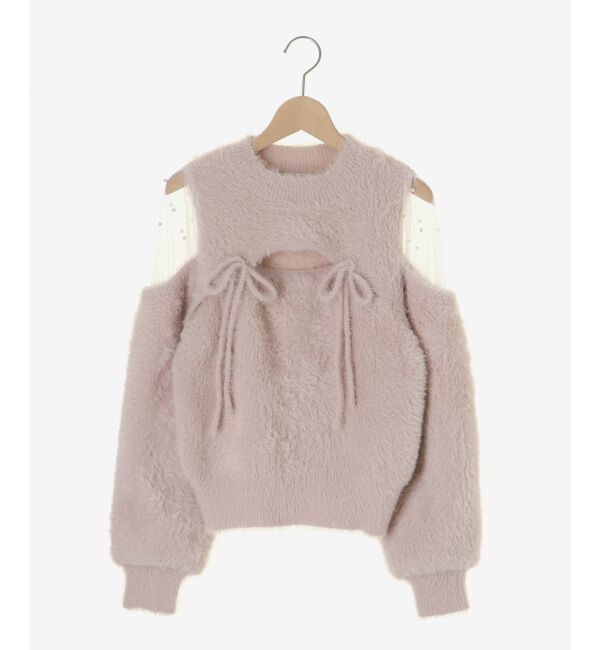  「デコルテオープンシアーショルダーニット」|ニット・セーター|