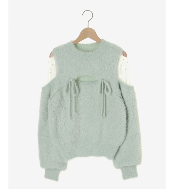  「デコルテオープンシアーショルダーニット」|ニット・セーター|