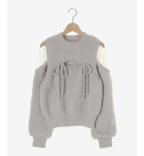  「デコルテオープンシアーショルダーニット」|ニット・セーター|