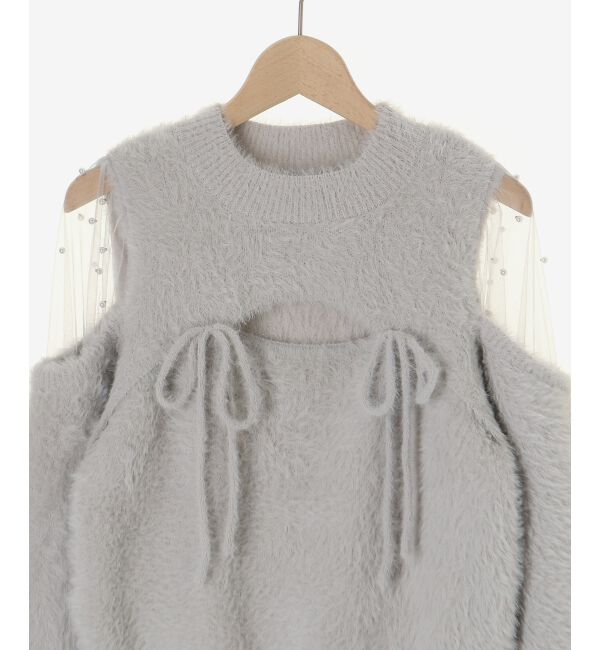  「デコルテオープンシアーショルダーニット」|ニット・セーター|