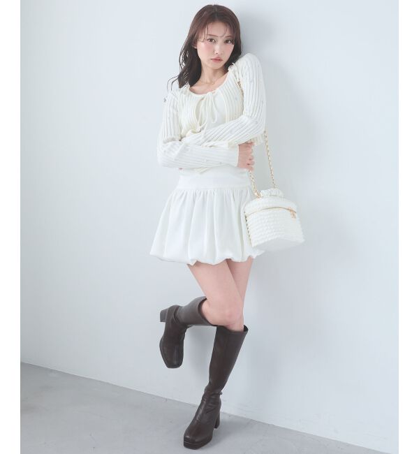  「キャミセットフラワー刺繍カーデ」|カーディガン|