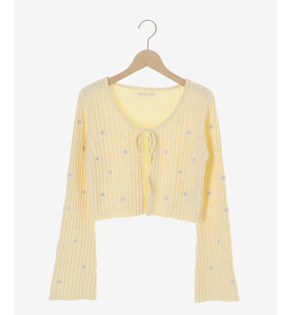  「キャミセットフラワー刺繍カーデ」|カーディガン|