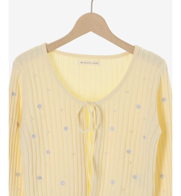  「キャミセットフラワー刺繍カーデ」|カーディガン|