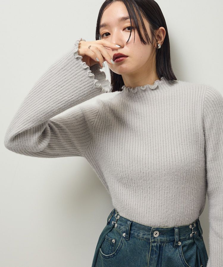 Green Parks「・swing by ウラシャギーフレアスリーブニット」|ニット・セーター|