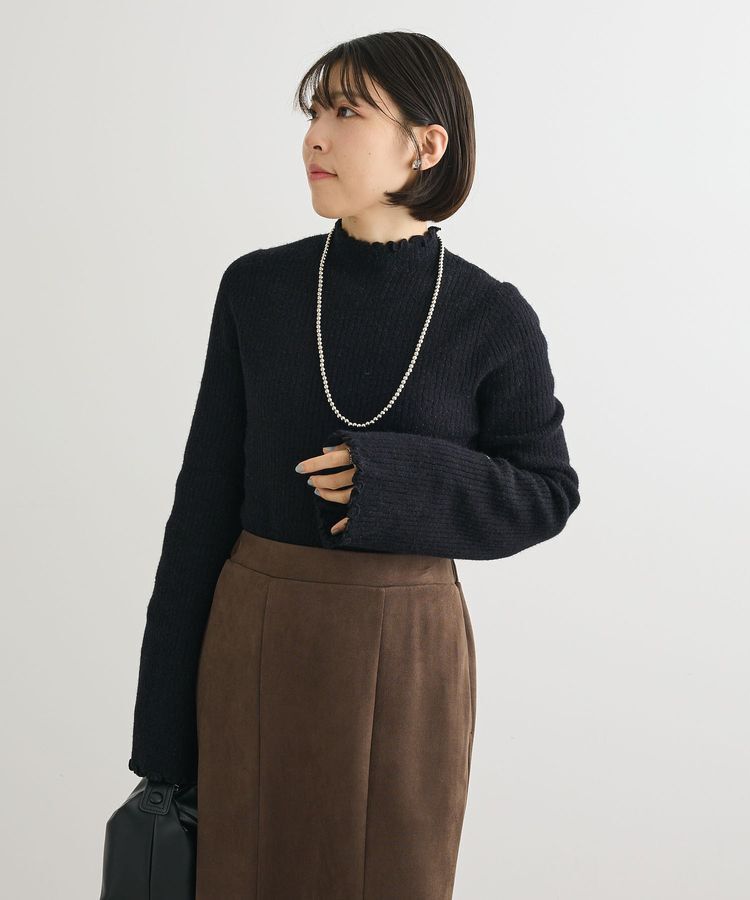 Green Parks「・swing by ウラシャギーフレアスリーブニット」|ニット・セーター|Black