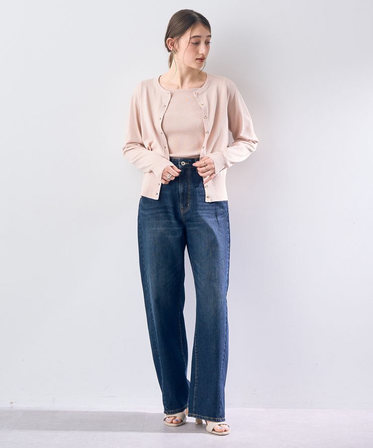 YECCA VECCA「ラメ混クルーネックカーディガン」|カーディガン|