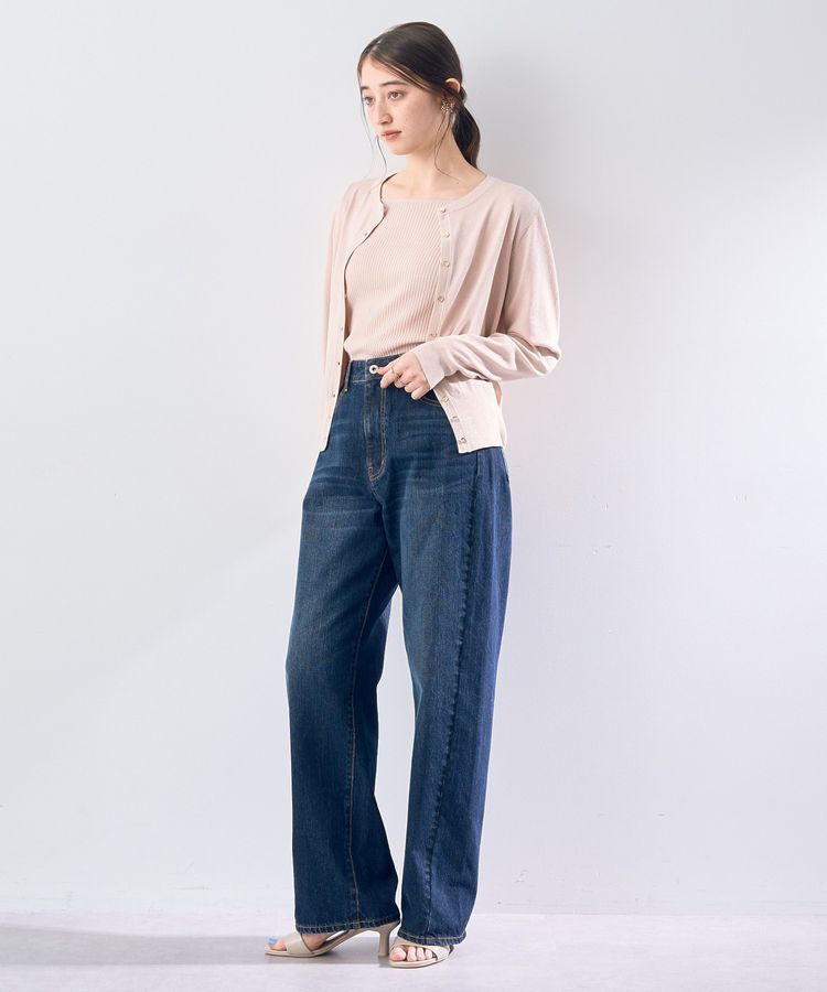 YECCA VECCA「ラメ混クルーネックカーディガン」|カーディガン|