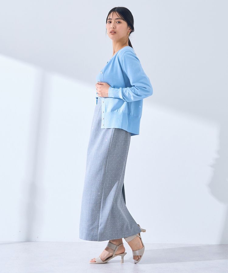 YECCA VECCA「ラメ混クルーネックカーディガン」|カーディガン|