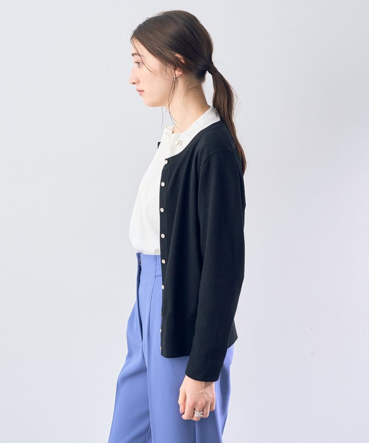 YECCA VECCA「ラメ混クルーネックカーディガン」|カーディガン|