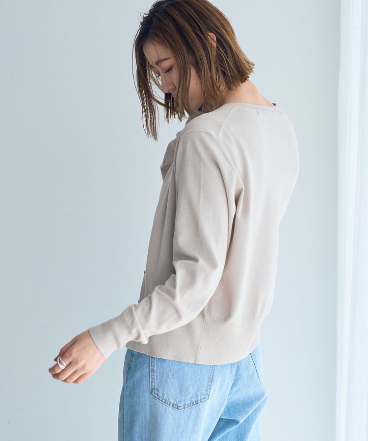 YECCA VECCA「ラメ混クルーネックカーディガン」|カーディガン|