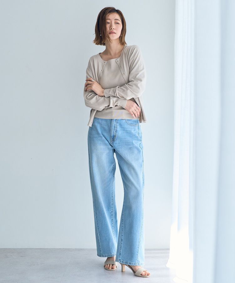 YECCA VECCA「ラメ混クルーネックカーディガン」|カーディガン|