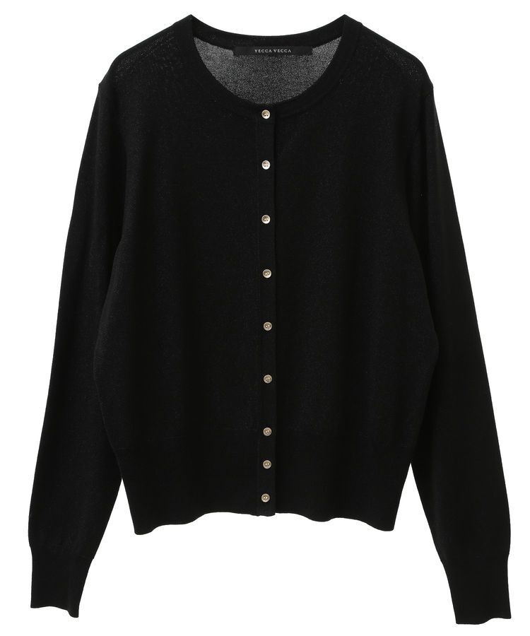 YECCA VECCA「ラメ混クルーネックカーディガン」|カーディガン|