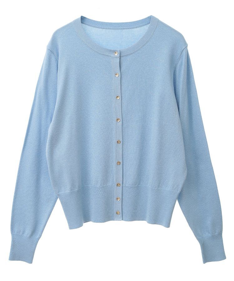 YECCA VECCA「ラメ混クルーネックカーディガン」|カーディガン|