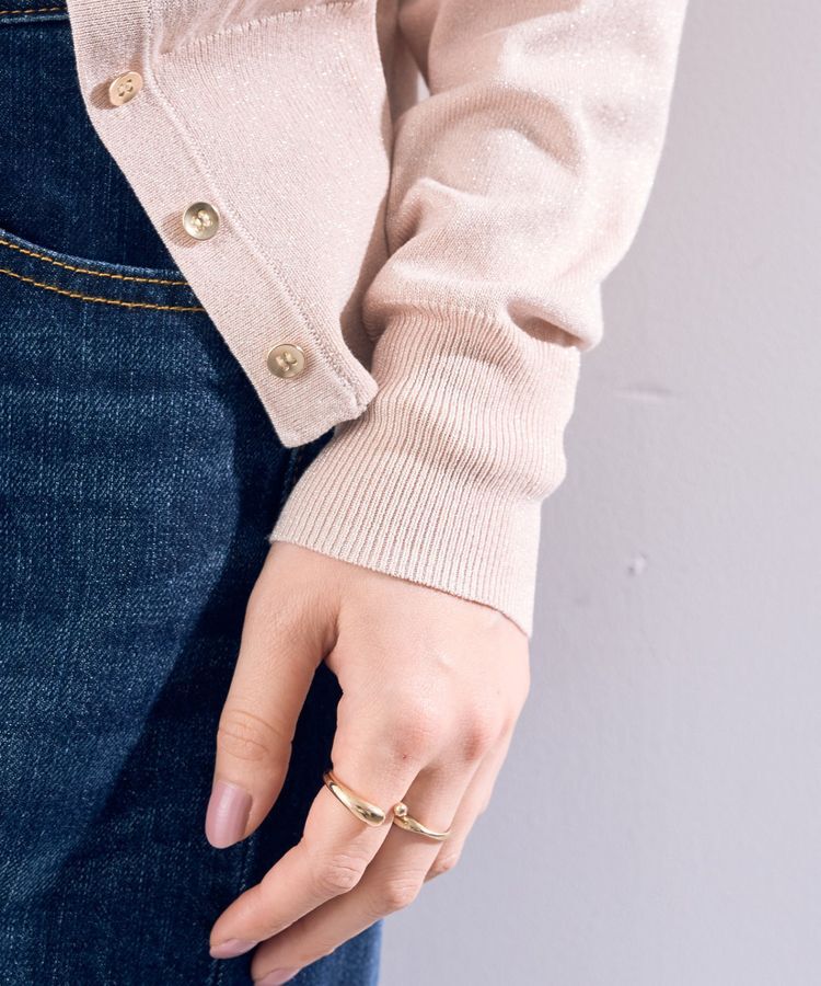 YECCA VECCA「ラメ混クルーネックカーディガン」|カーディガン|