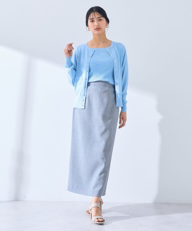 YECCA VECCA「ラメ混クルーネックカーディガン」|カーディガン|