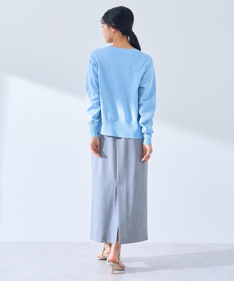 YECCA VECCA「ラメ混クルーネックカーディガン」|カーディガン|