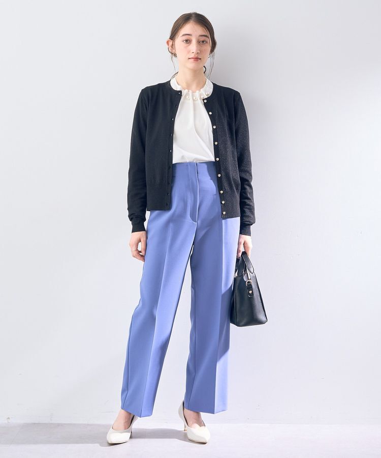 YECCA VECCA「ラメ混クルーネックカーディガン」|カーディガン|