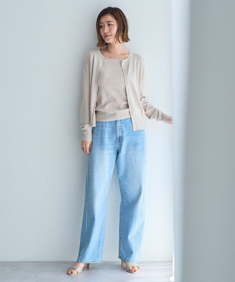 YECCA VECCA「ラメ混クルーネックカーディガン」|カーディガン|