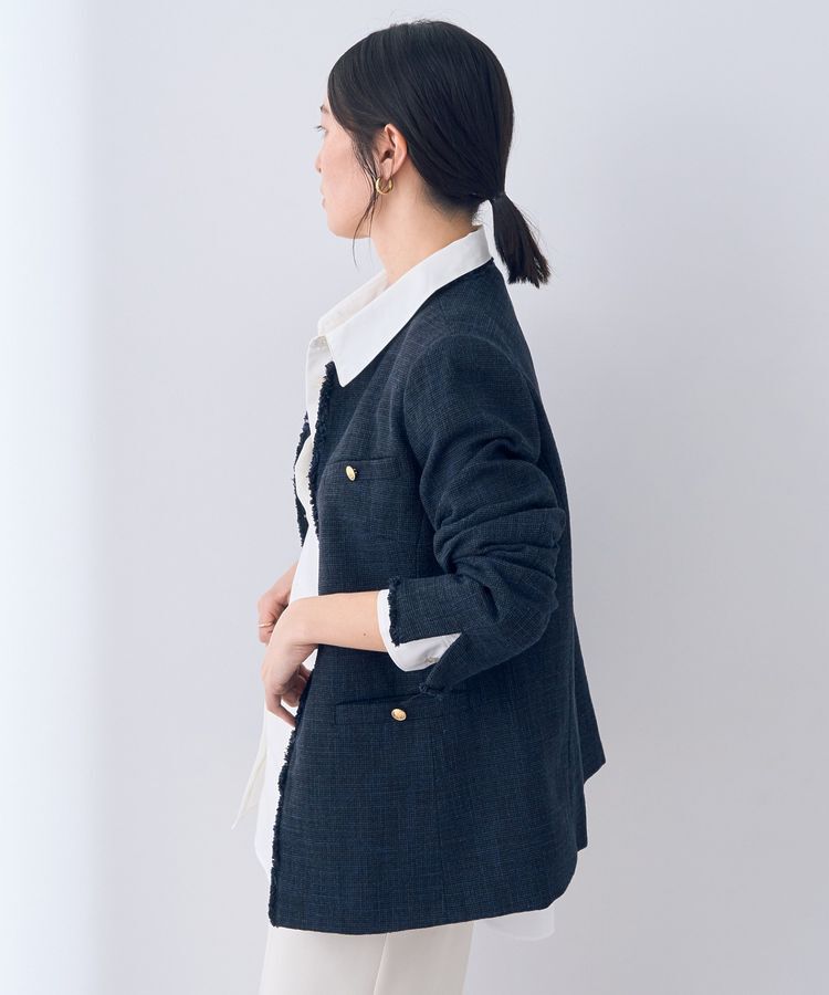 YECCA VECCA「金釦ツイードジャケット」|テーラードジャケット|