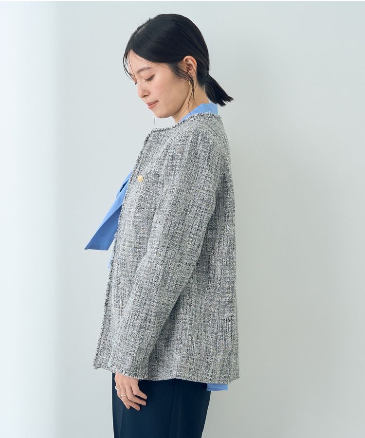YECCA VECCA「金釦ツイードジャケット」|テーラードジャケット|
