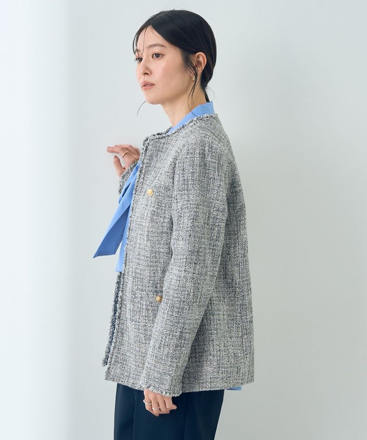 YECCA VECCA「金釦ツイードジャケット」|テーラードジャケット|