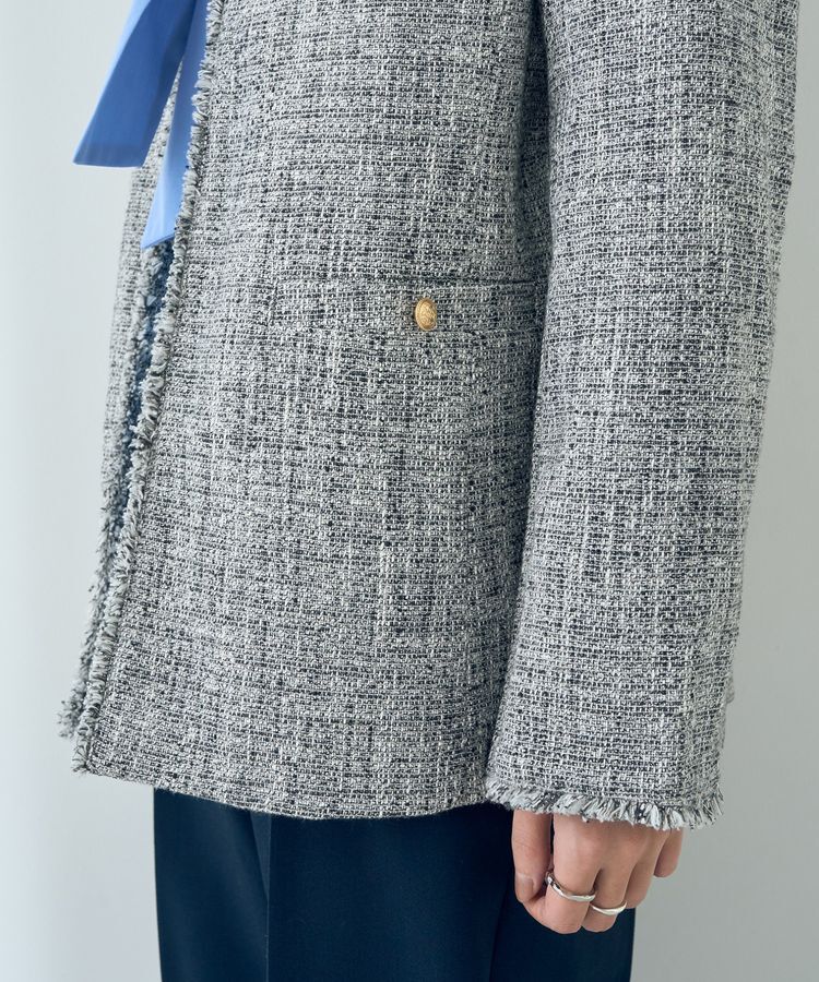 YECCA VECCA「金釦ツイードジャケット」|テーラードジャケット|
