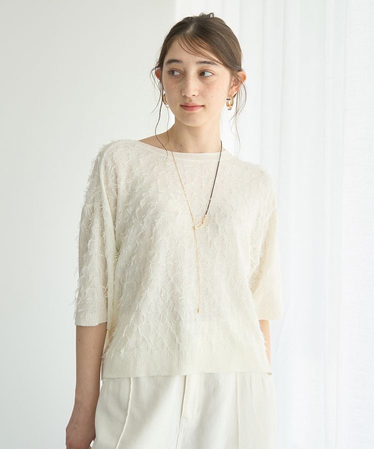 YECCA VECCA「2wayリボンフリンジニットカーディガン」|カーディガン|