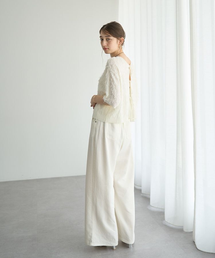 YECCA VECCA「2wayリボンフリンジニットカーディガン」|カーディガン|