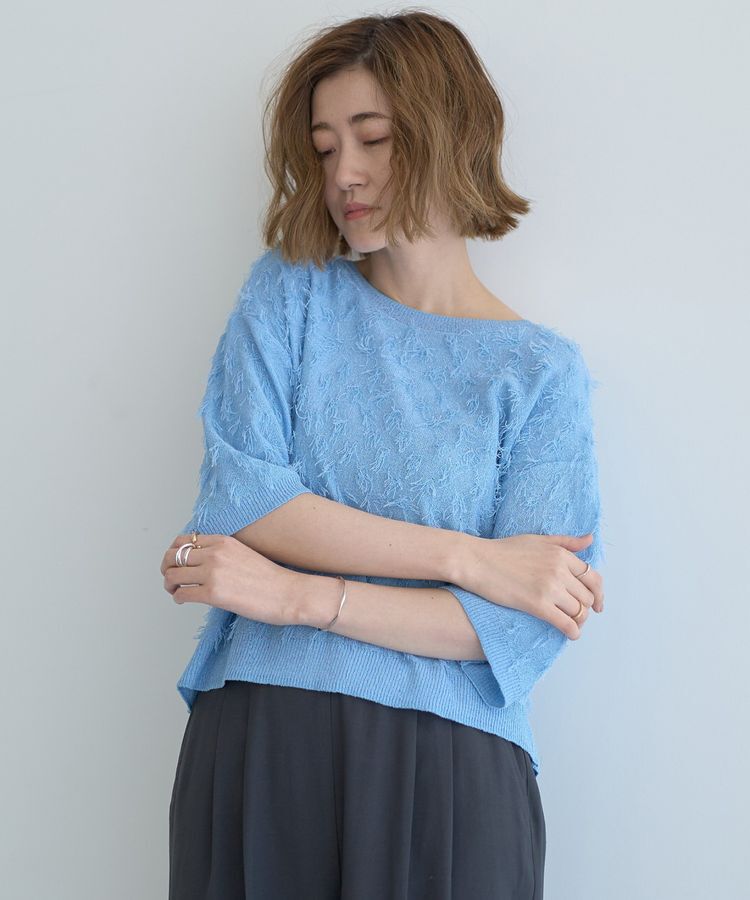 YECCA VECCA「2wayリボンフリンジニットカーディガン」|カーディガン|