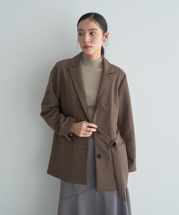 YECCA VECCA「2wayアシメデザインロングジャケット」|テーラードジャケット|