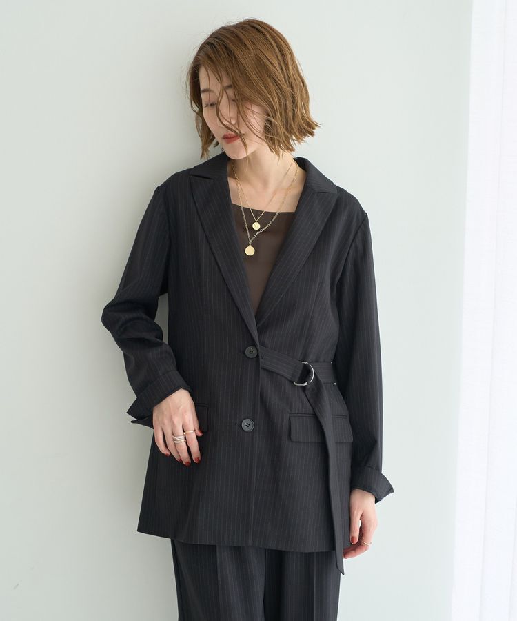 YECCA VECCA「2wayアシメデザインロングジャケット」|テーラードジャケット|