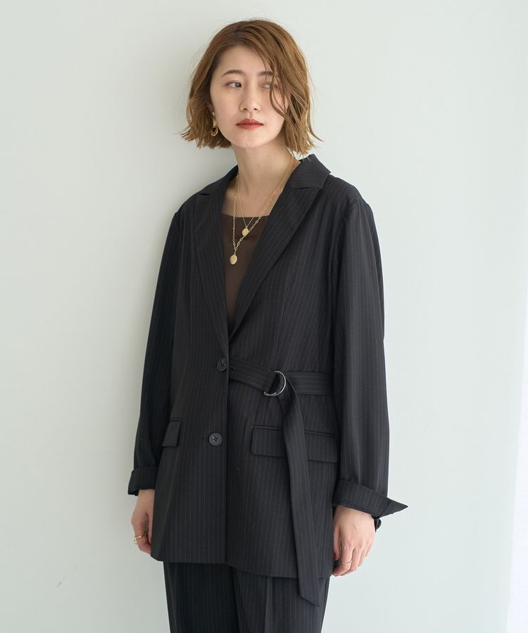 YECCA VECCA「2wayアシメデザインロングジャケット」|テーラードジャケット|