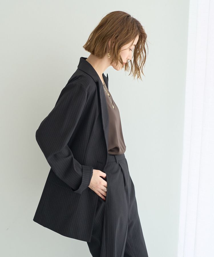 YECCA VECCA「2wayアシメデザインロングジャケット」|テーラードジャケット|