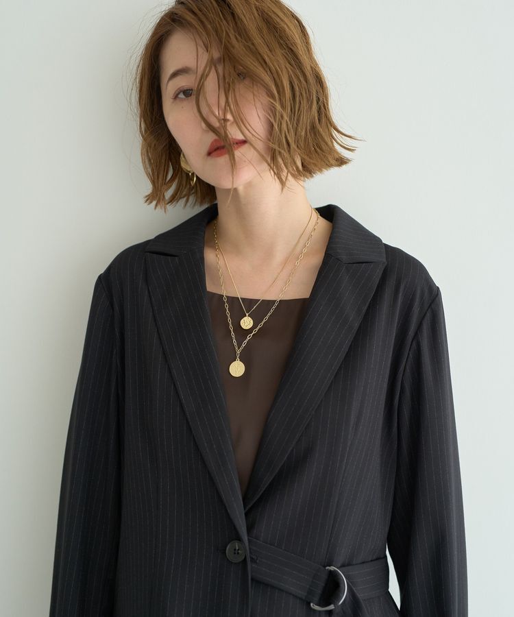 YECCA VECCA「2wayアシメデザインロングジャケット」|テーラードジャケット|