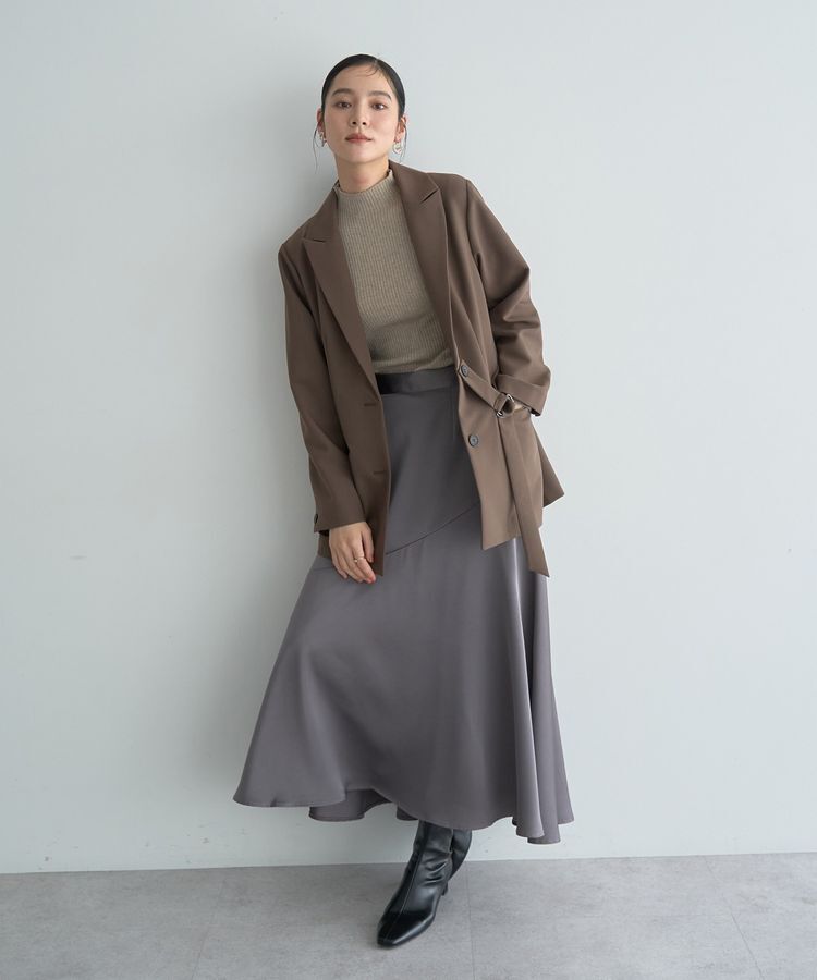 YECCA VECCA「2wayアシメデザインロングジャケット」|テーラードジャケット|