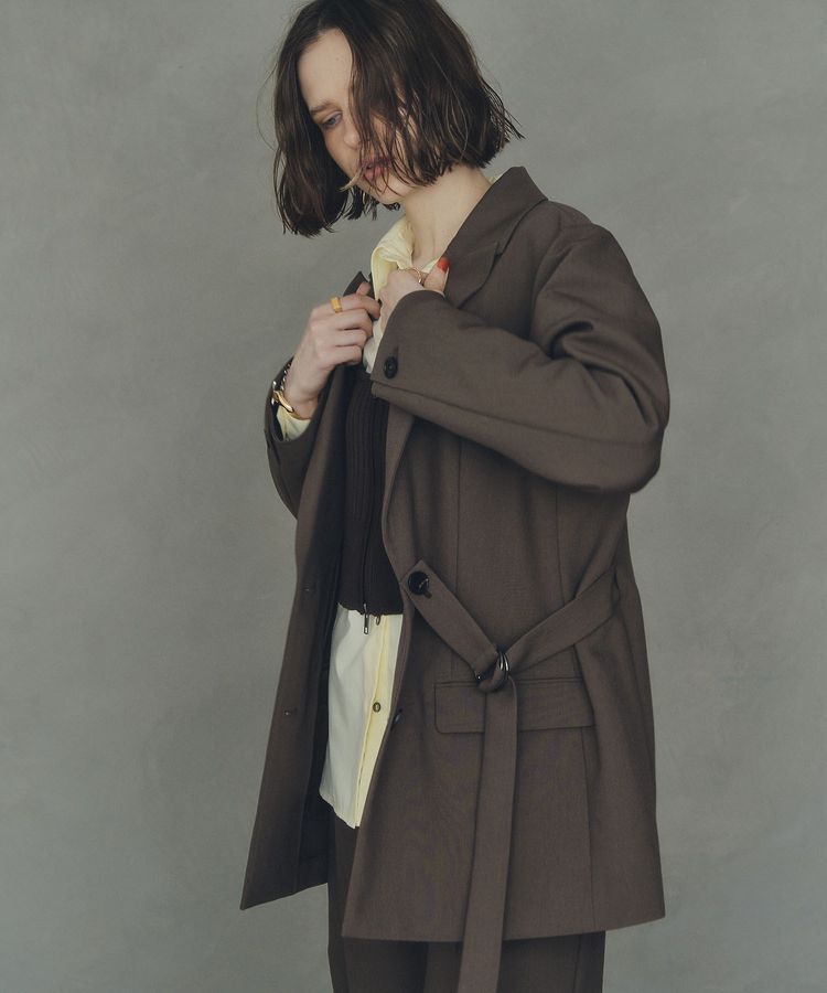 YECCA VECCA「2wayアシメデザインロングジャケット」|テーラードジャケット|