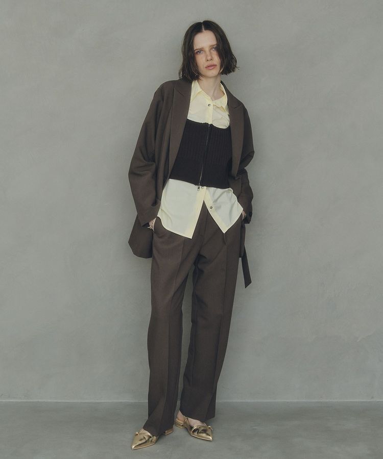 YECCA VECCA「2wayアシメデザインロングジャケット」|テーラードジャケット|