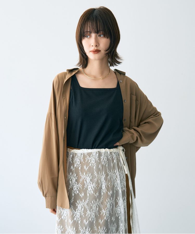 YECCA VECCA「2wayスクエアリブタンクトップ」|キャミソール|